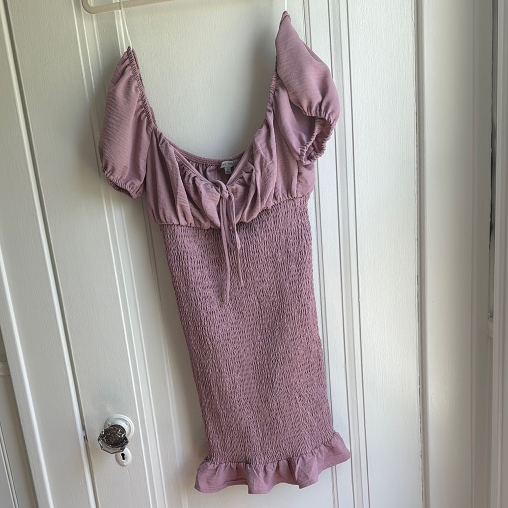 Lavender Smocked Dress with Ruffle Detail